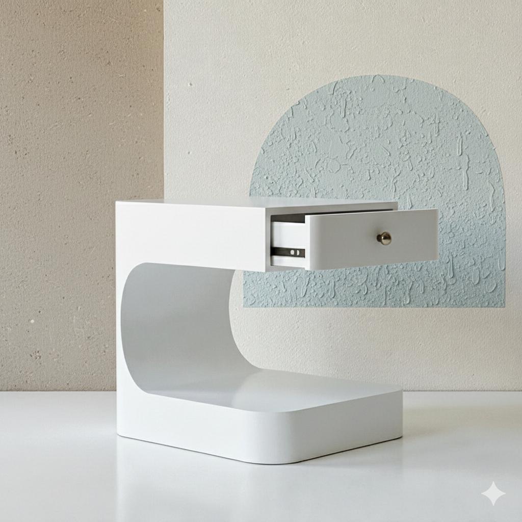 Moonlight — Bedside tables — Material: Natural Blockboard + Massive Beech wood — Veneer: Lacquered wood — 3