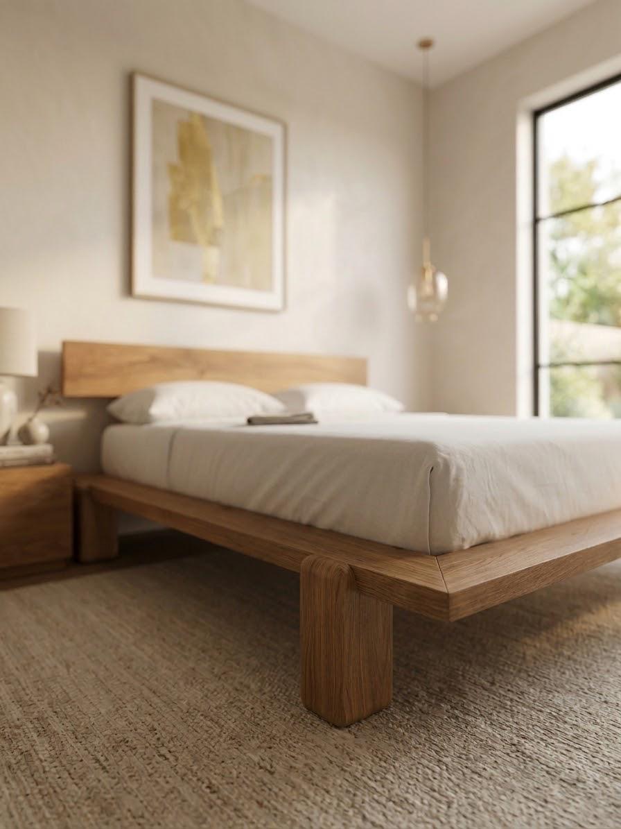 I-shi Bed — Bed platform: Massive Beech wood — Headboard: Massive Beech — 1