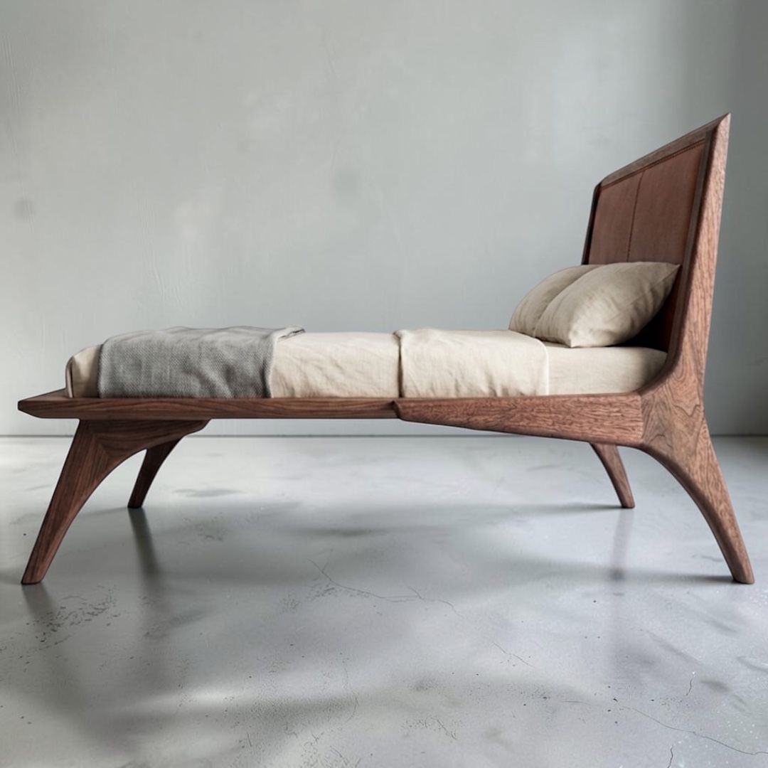 Cow boy — Beds — Bed platform: Massive Walnut — Headboard: American Walnut