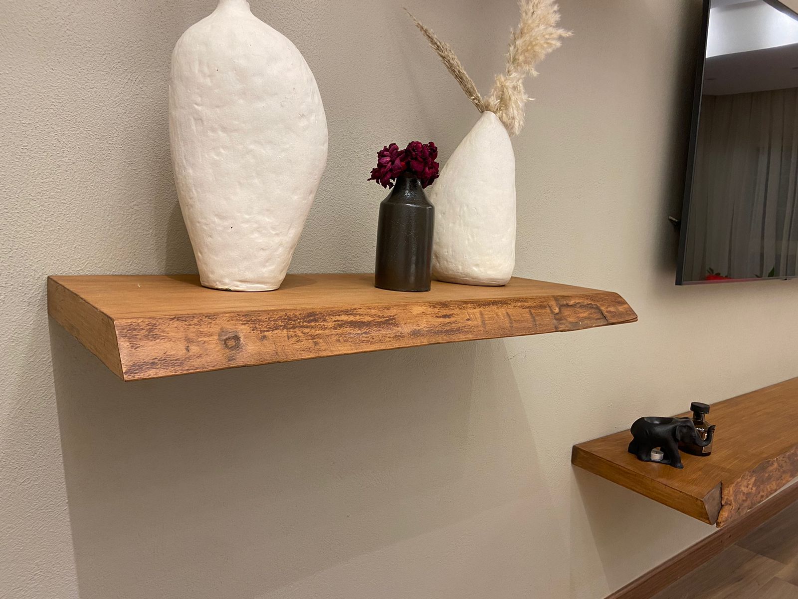 Floating Live edge shelf — TV units — Material: Massive Beech wood Live edge — 2