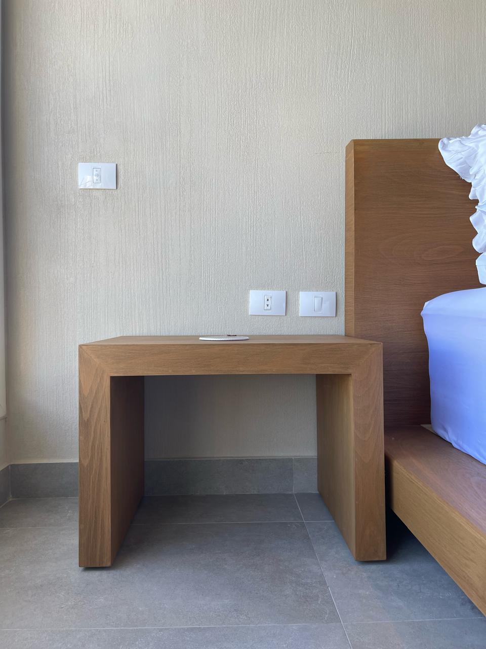 Japandi Bedside table — Material: Natural Blockboard + Massive Beech wood — Veneer: Natural Beech — 2