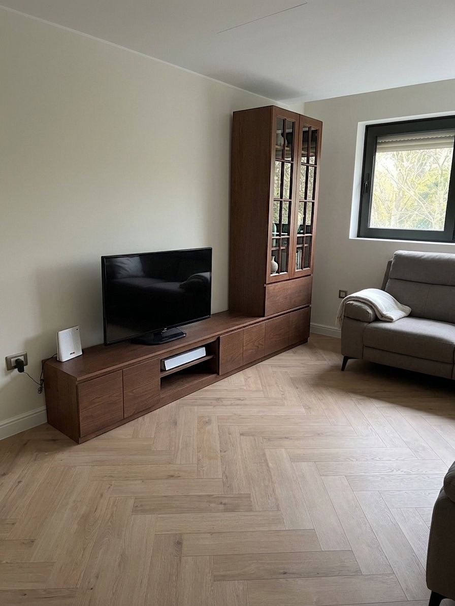 TV library set — TV units — Material: Massive Beech wood +Natural Blockboard — Veneer: Natural Beech — 2