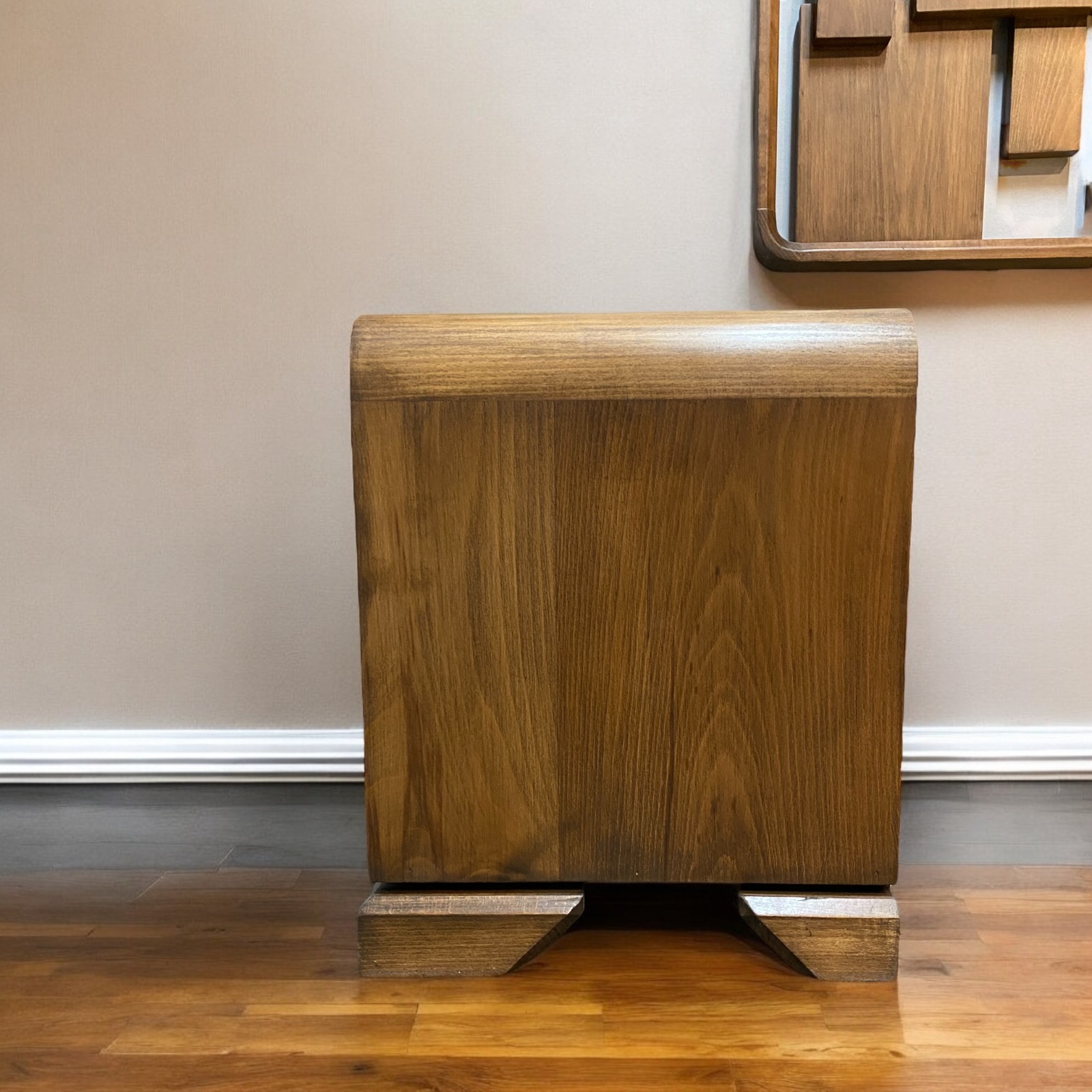 ART Deco bedside table — Material: Natural Blockboard + Massive Beech wood — Veneer: Natural Beech — 2
