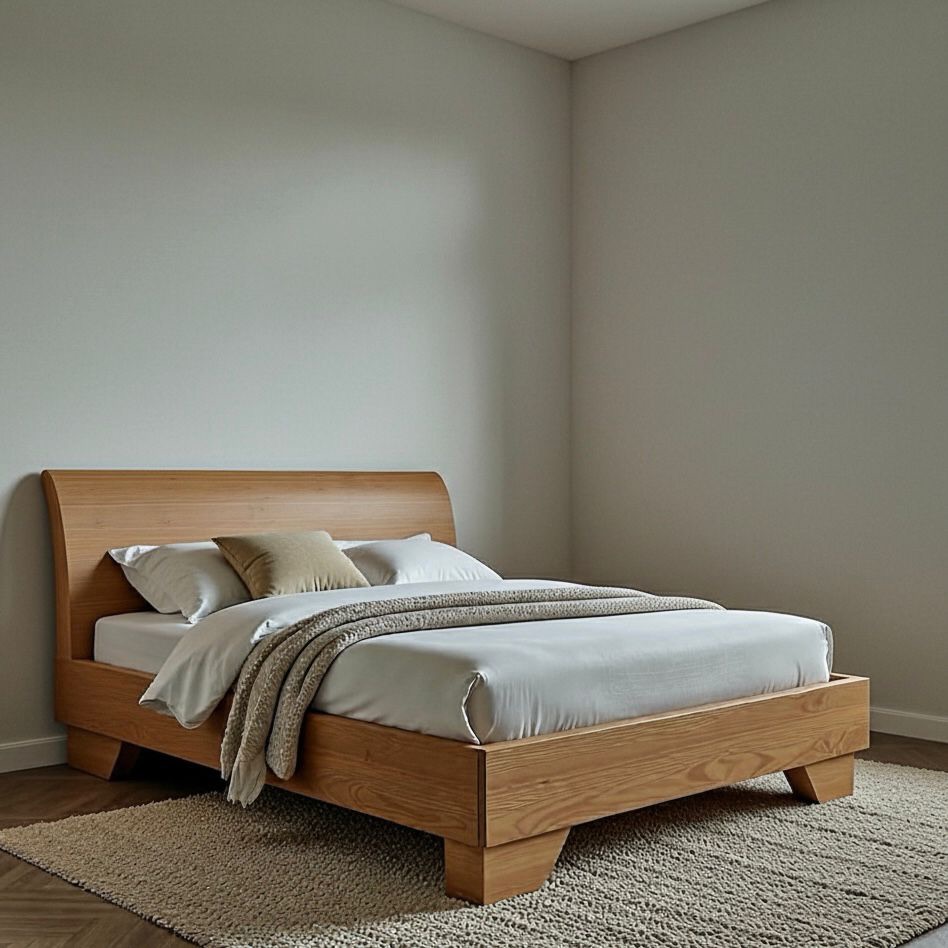 YooY — Beds — Bed platform: Massive Oak plus Massive pine wood Oak veneer — Headboard: Natural blockboard + Massive Oak wood