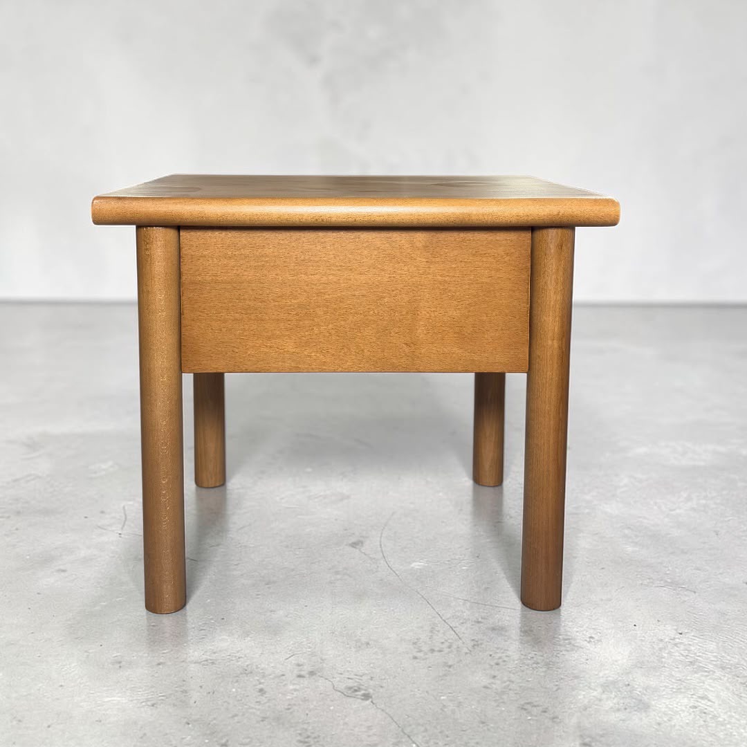 Midcentury bedside table — Material: Natural Blockboard + Massive Beech wood — Veneer: Natural Beech — 2