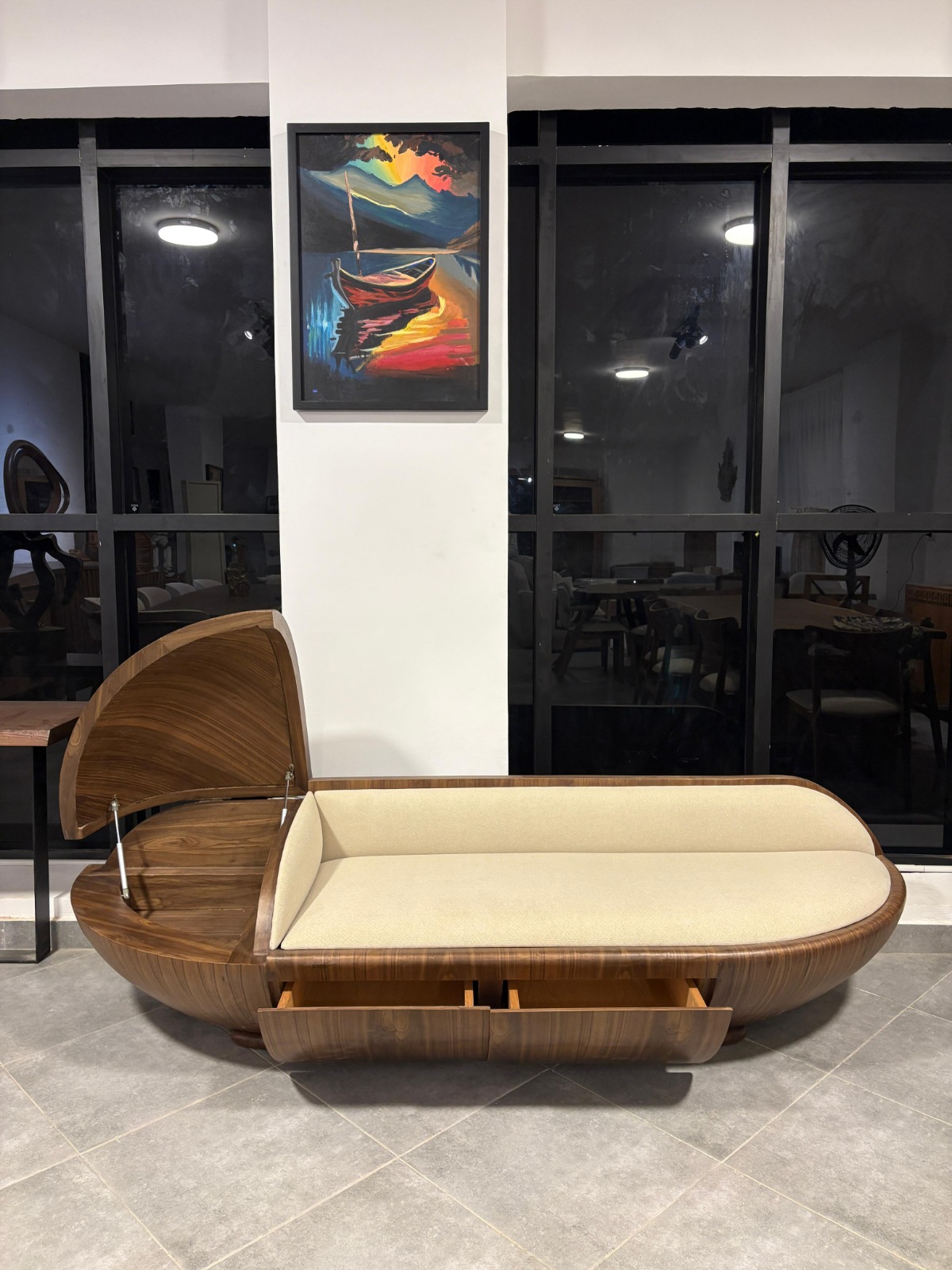 Wabi sabi Couche — Banquette — Material: Compressed Pine "Walnut Veneer" — Structure: Massive Beech — 3