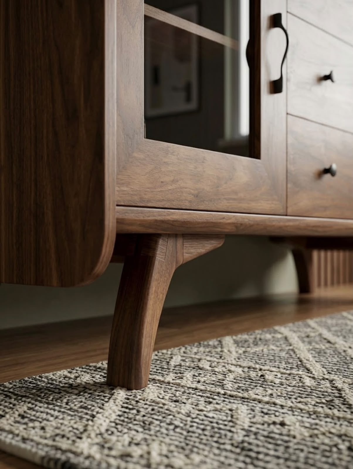 بوفيه سفرة — Tuxedo sideboard — الخامة: خشب زان مصمت + خشب كونتر طبيعي — القشرة: جوز طبيعي — 3