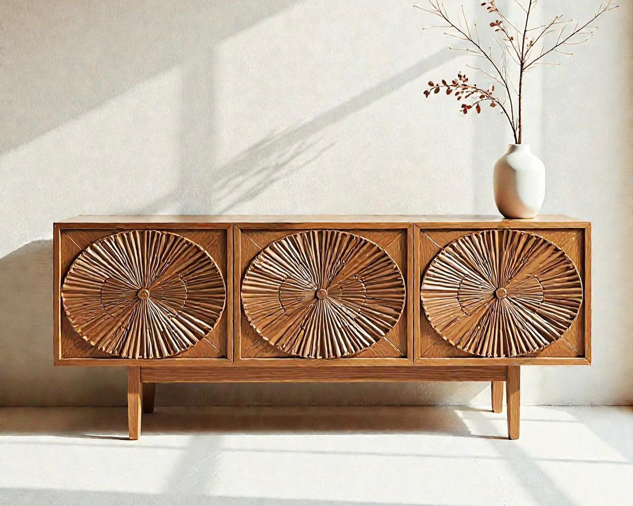 بوفيه سفرة — WabiSabi sideboard — الخامة: خشب زان مصمت +خشب كونتر طبيعي — القشرة: طبيعي