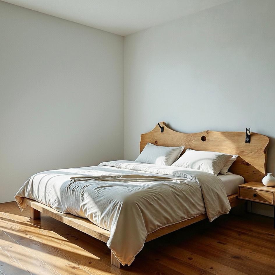 Oakland 02 — Beds — Bed platform: Massive Oak — Headboard: Massive Live edge Oak