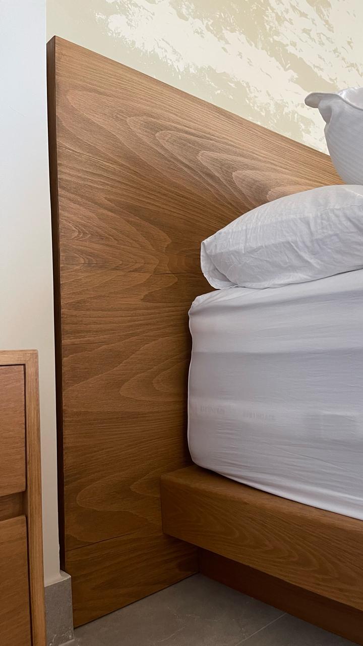 Sabi Bed 02 — Bed platform: Massive Beech wood — Headboard: Natural blockboard Beech veneer