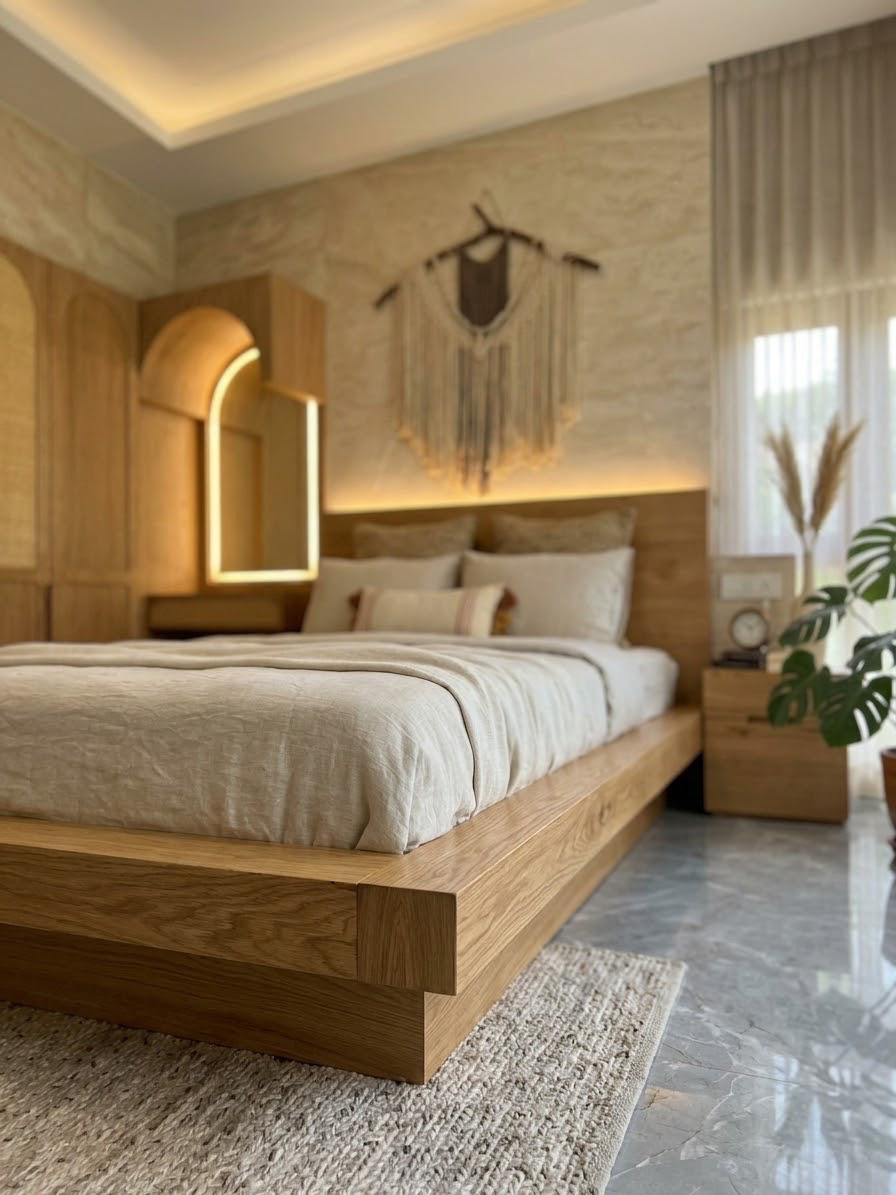 سرير — Kanso Bed — خامة قاعدة السرير: أرو مصمت — خامة ظهر السرير: خشب كونتر طبيعي + قشرة أرو طبيعية — 2