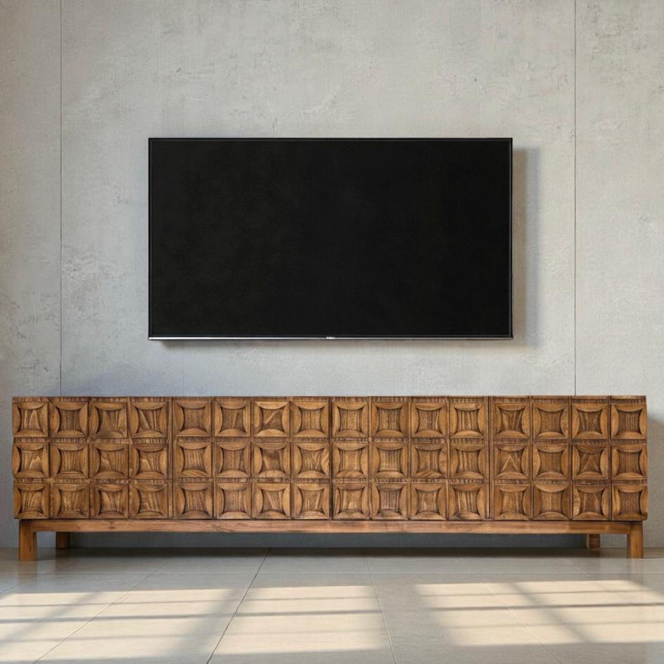 Credenza TV unit — Material: Massive Beech wood +Natural Blockboard — Veneer: Natural Beech — 2