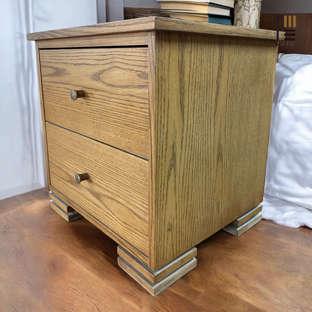Nordic 02 — Bedside tables — Material: Natural Blockboard + Massive Beech wood — Veneer: Natural Oak — 2