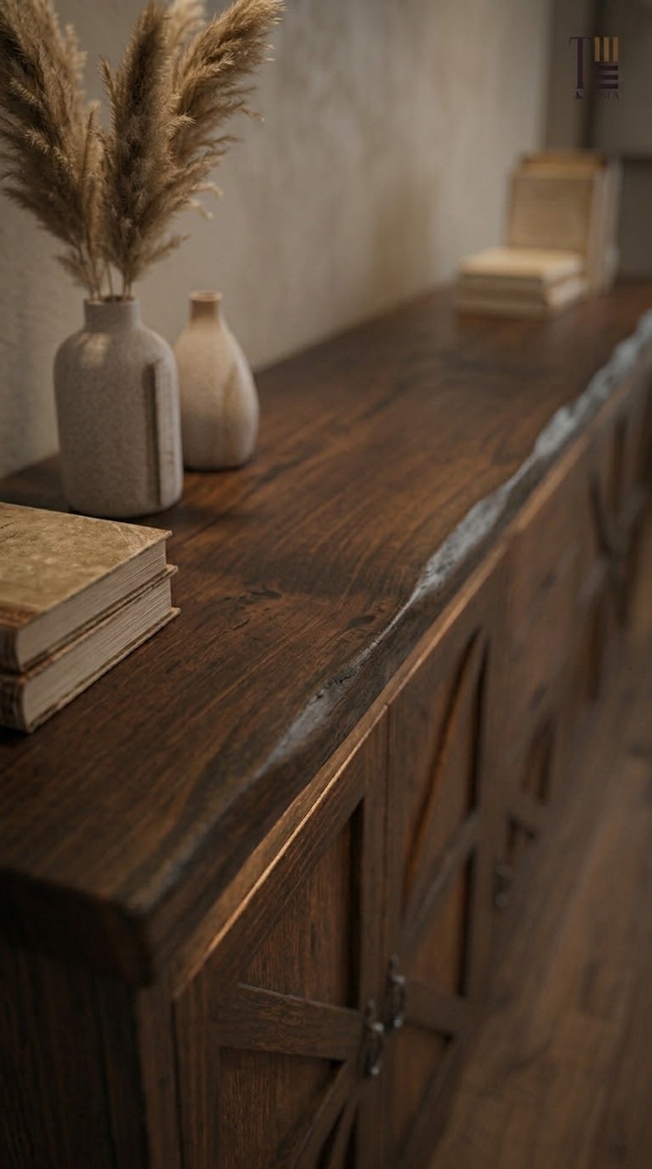 Vintage farm sideboard 240cm — Dining sideboards — Material: Massive Beech liveedge +Natural Blockboard — Veneer: Natural Beech — 2