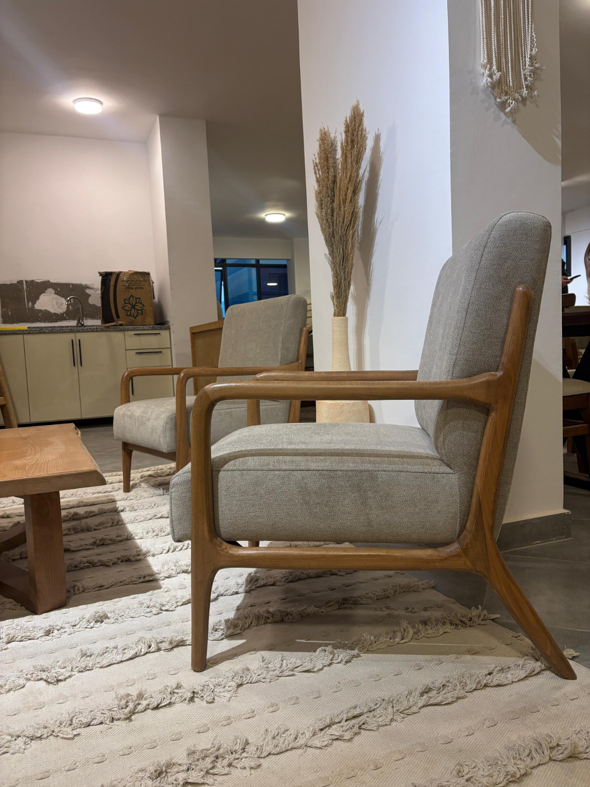 Minimalist Armchair — Material: Massive Romanian Beech wood — Structure: Massive Romanian Beech wood — 3