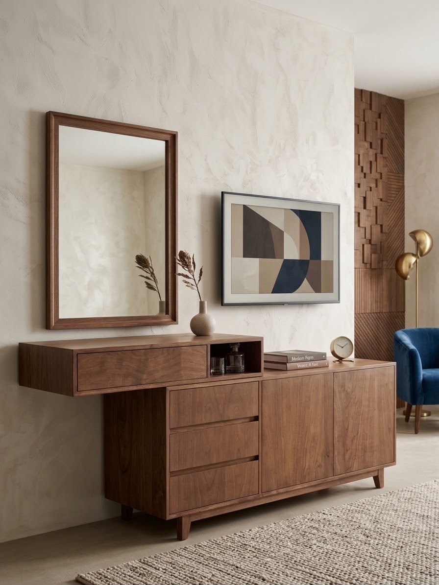Ether Slim — Dresser units — Material: Natural Blockboard — Veneer: Beech/Oak/Walnut veneer depends on the required model and color