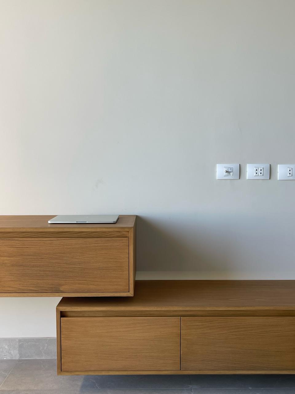 Japandi (Floating TV unit) — Material: Natural Blockboard — Veneer: Natural Beech — 2