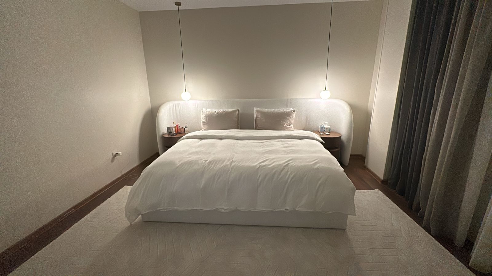 Bon Bon Bed — Bed platform: Massive Pine wood 5cm thickness — Headboard: Natural blockboard + Massive Beech