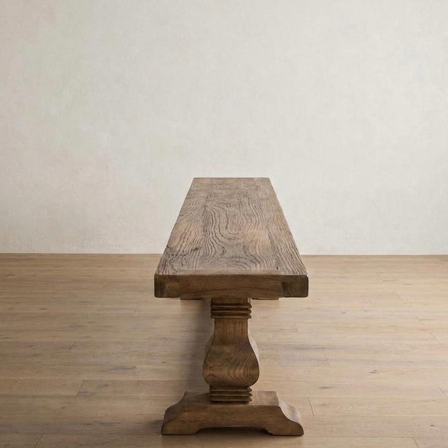 Sylvan Hearth Bench — Banquette — Material: Massive Oak rustic — Structure: Massive Oak