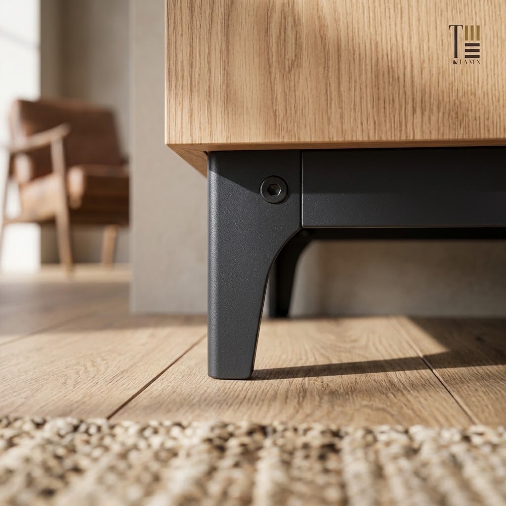 Blassimo — Dining sideboards — Material: Massive Beech wood +Natural Blockboard — Veneer: Natural Oak + Black lacquired blockboard — 2