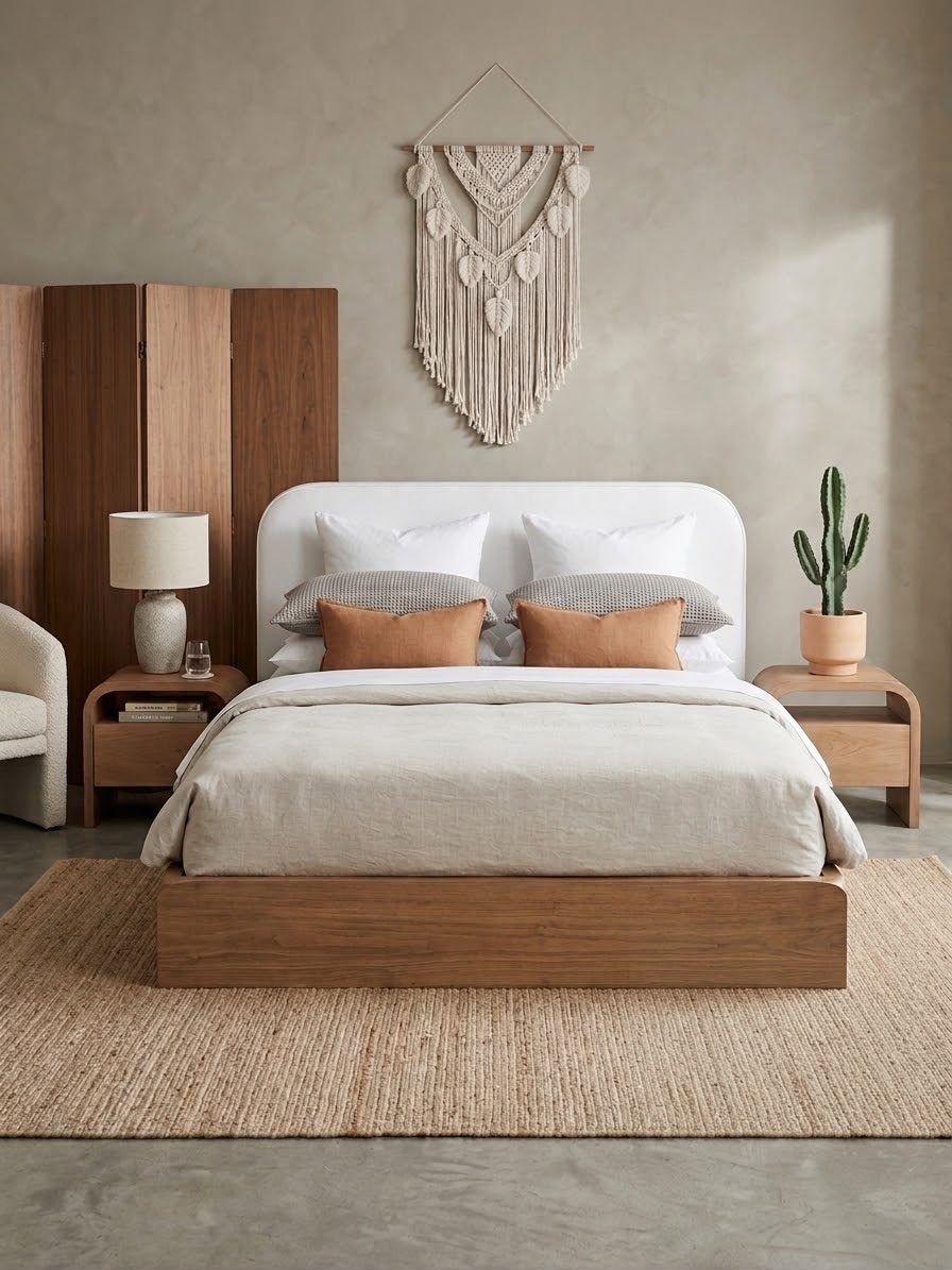 Copenhagen Bed — Bed platform: Massive Beech wood — Headboard: Natural blockboard — 2