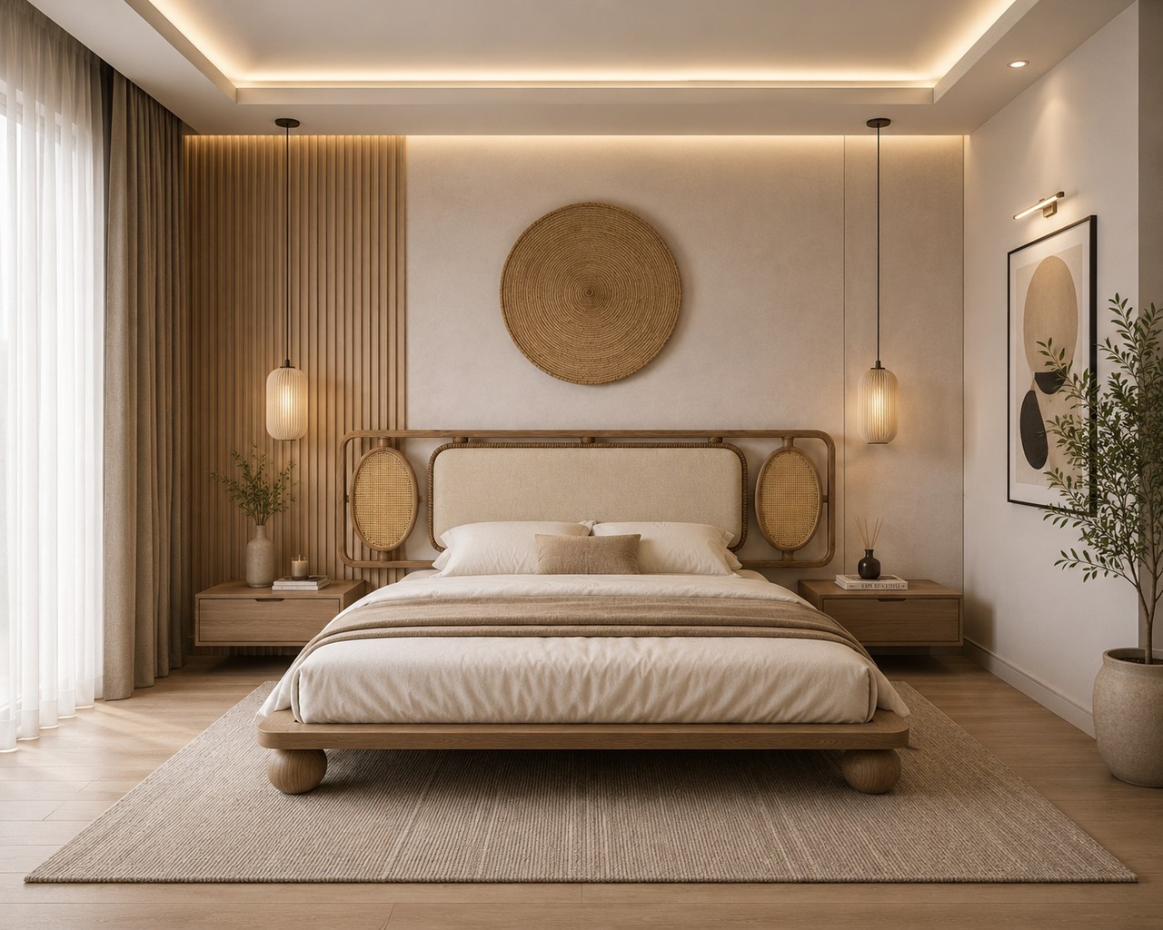 Kamar Bed "Original" — Bed platform: Massive Beech wood — Headboard: Massive Beech "Hand carved Oyma" — 1