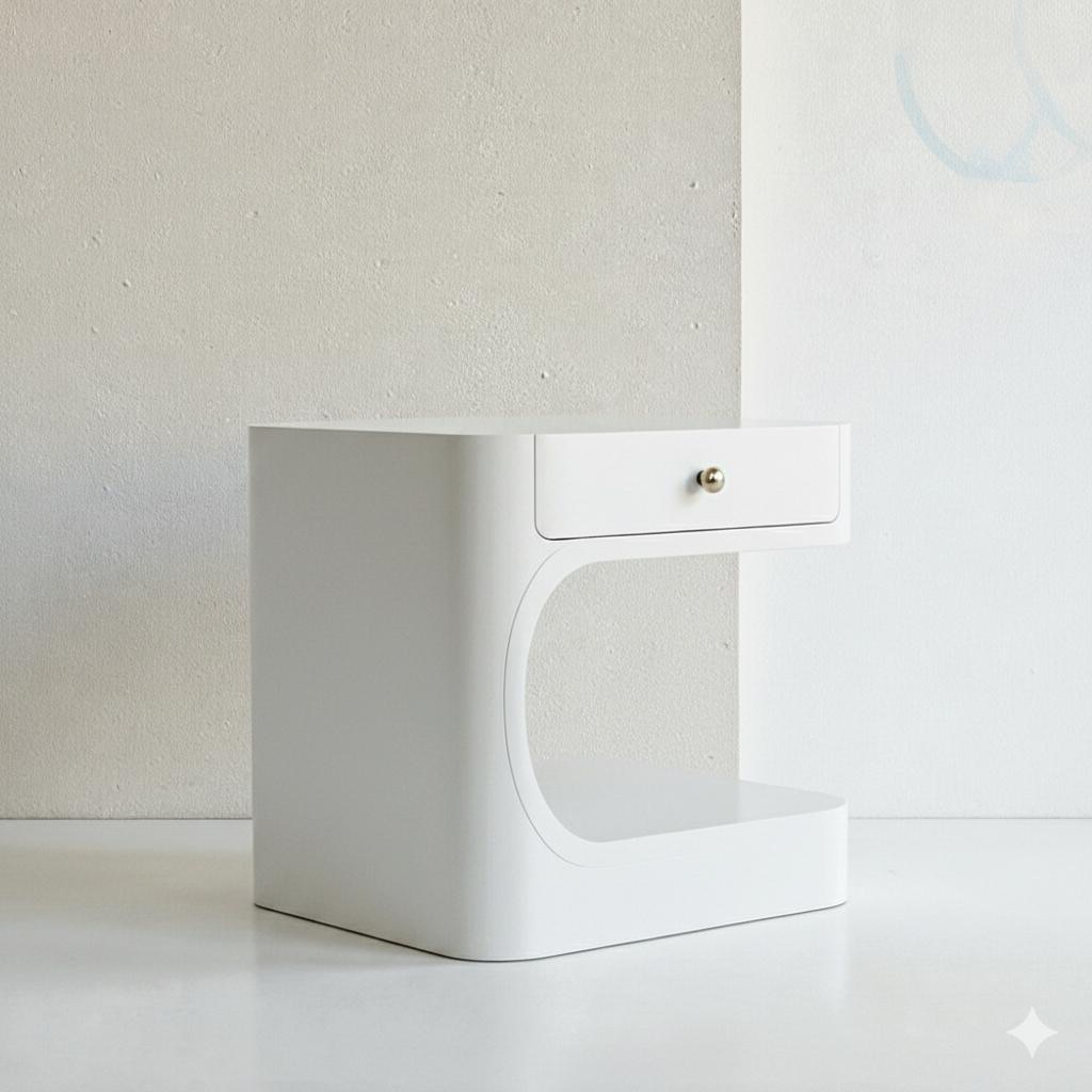 Moonlight — Bedside tables — Material: Natural Blockboard + Massive Beech wood — Veneer: Lacquered wood — 1