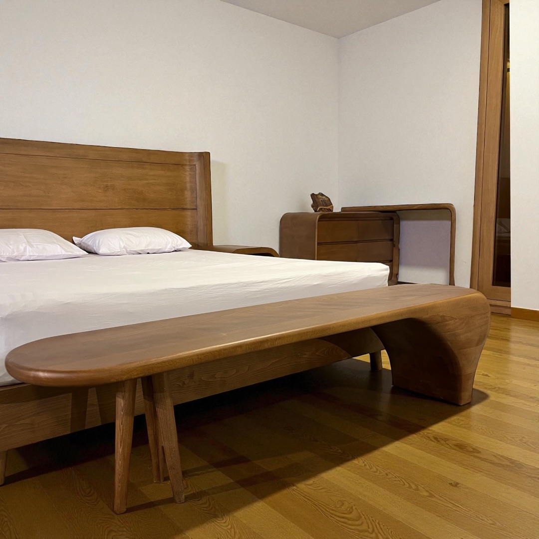 Lumina — Beds — Bed platform: Massive Beech wood — Headboard: Natural blockboard + Massive Beech — 3