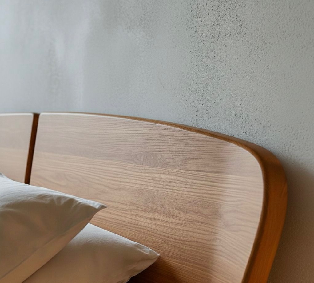 Nagomi "Original" — Beds — Bed platform: Massive Beech wood — Headboard: Natural blockboard + Massive Beech — 2