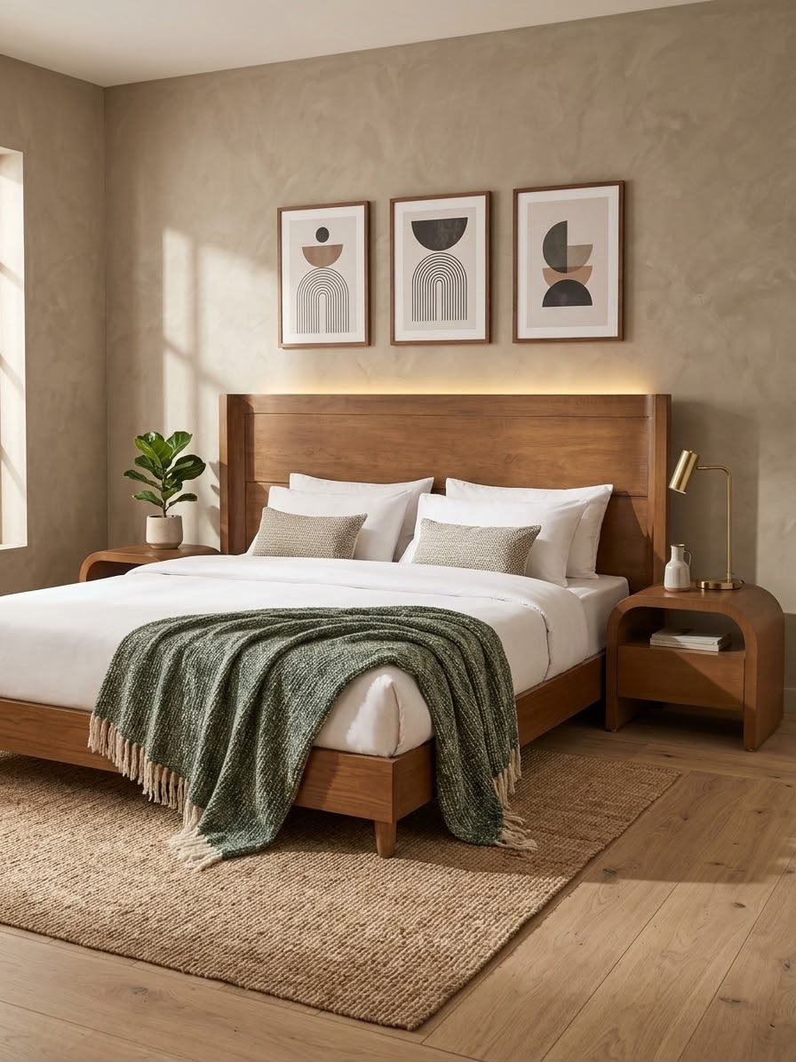 Lumina — Beds — Bed platform: Massive Beech wood — Headboard: Natural blockboard + Massive Beech — 2