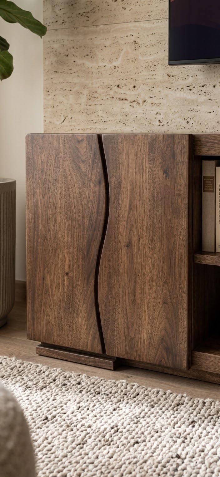 XO TV unit — Material: Natural Blockboard wood — Veneer: Natural Beech — 2