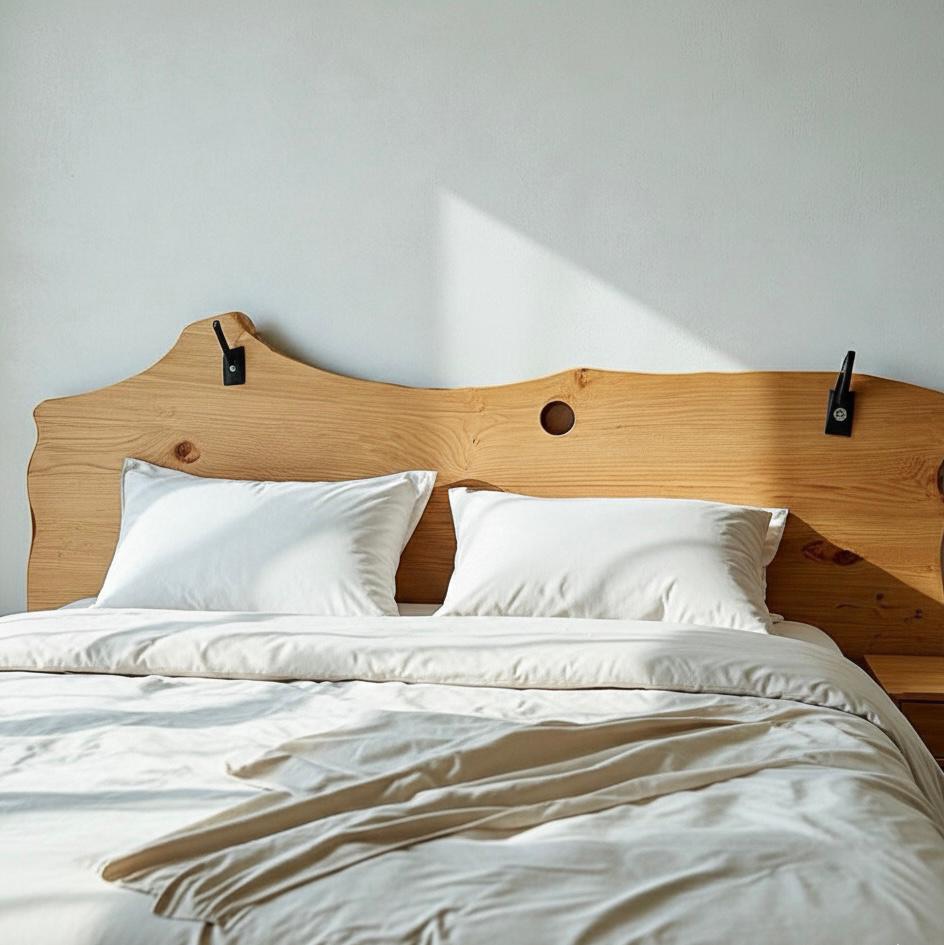 Oakland 02 — Beds — Bed platform: Massive Oak — Headboard: Massive Live edge Oak — 2