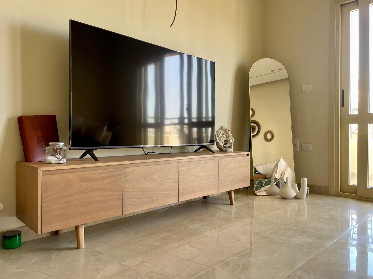Japando TV unit — Material: Massive Beech wood +Natural Blockboard — Veneer: Natural Beech