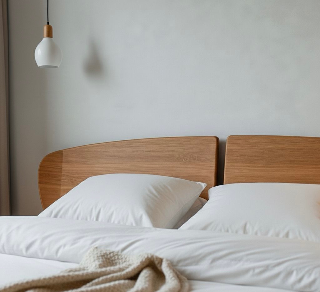 Nagomi "Original" — Beds — Bed platform: Massive Beech wood — Headboard: Natural blockboard + Massive Beech — 4