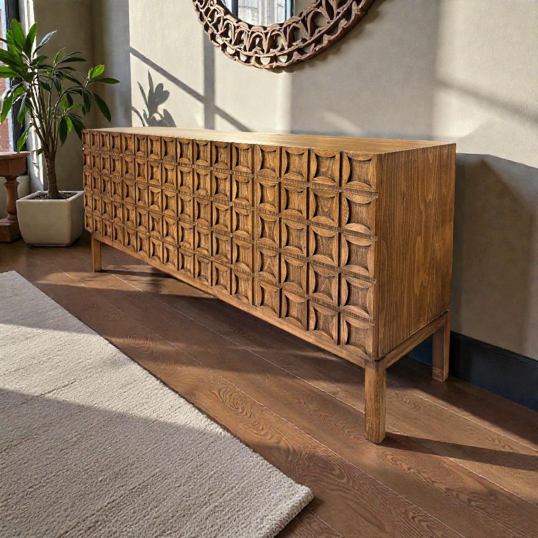 بوفيه سفرة — Credenza "Original" — الخامة: خشب زان مصمت +خشب كونتر طبيعي — القشرة: زان طبيعي