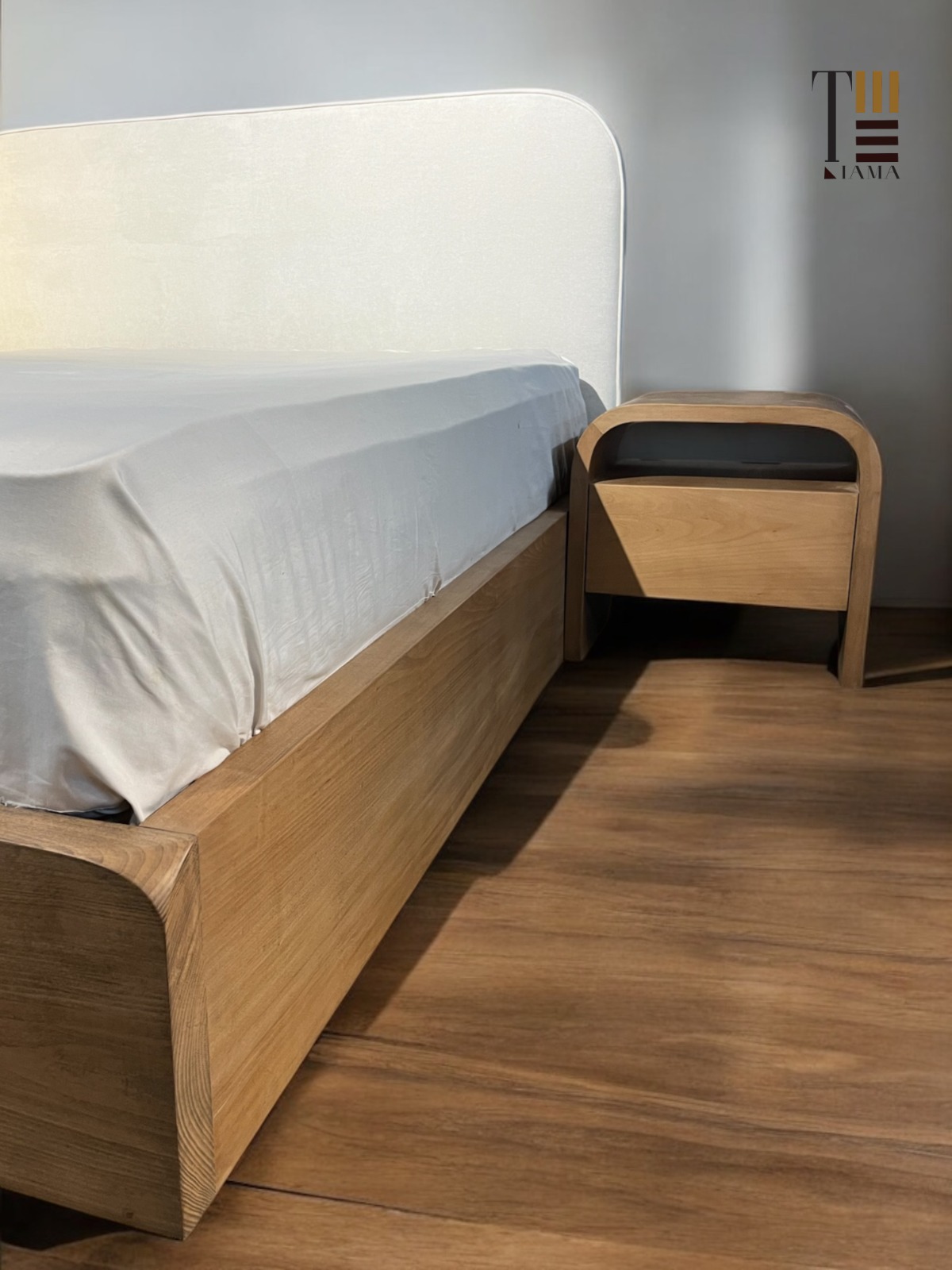 Copenhagen Bed — Bed platform: Massive Beech wood — Headboard: Natural blockboard — 3