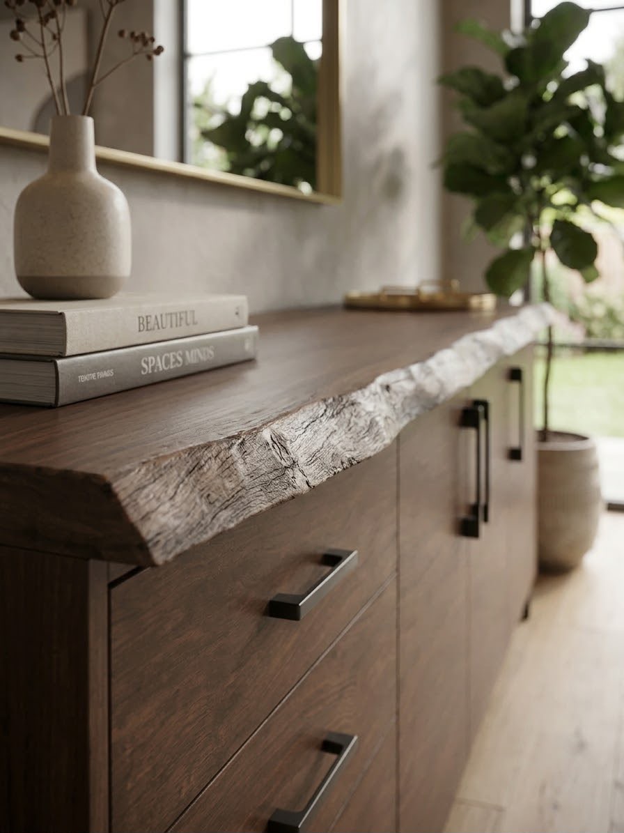Riverwood sideboard — Dining sideboards — Material: Massive Beech wood (Live-edge) +Natural Blockboard — Veneer: Natural Beech — 2