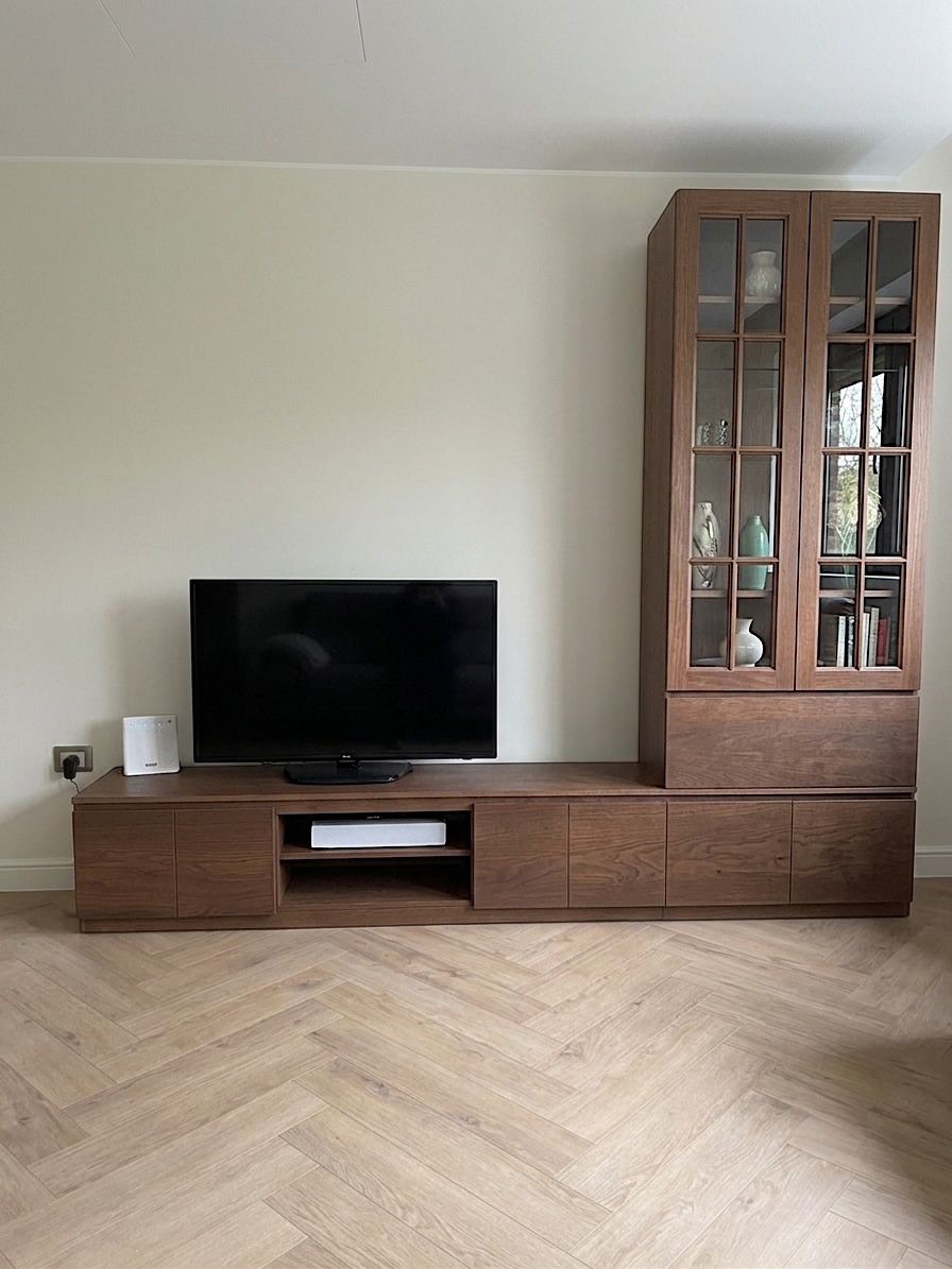 TV library set — TV units — Material: Massive Beech wood +Natural Blockboard — Veneer: Natural Beech — 1