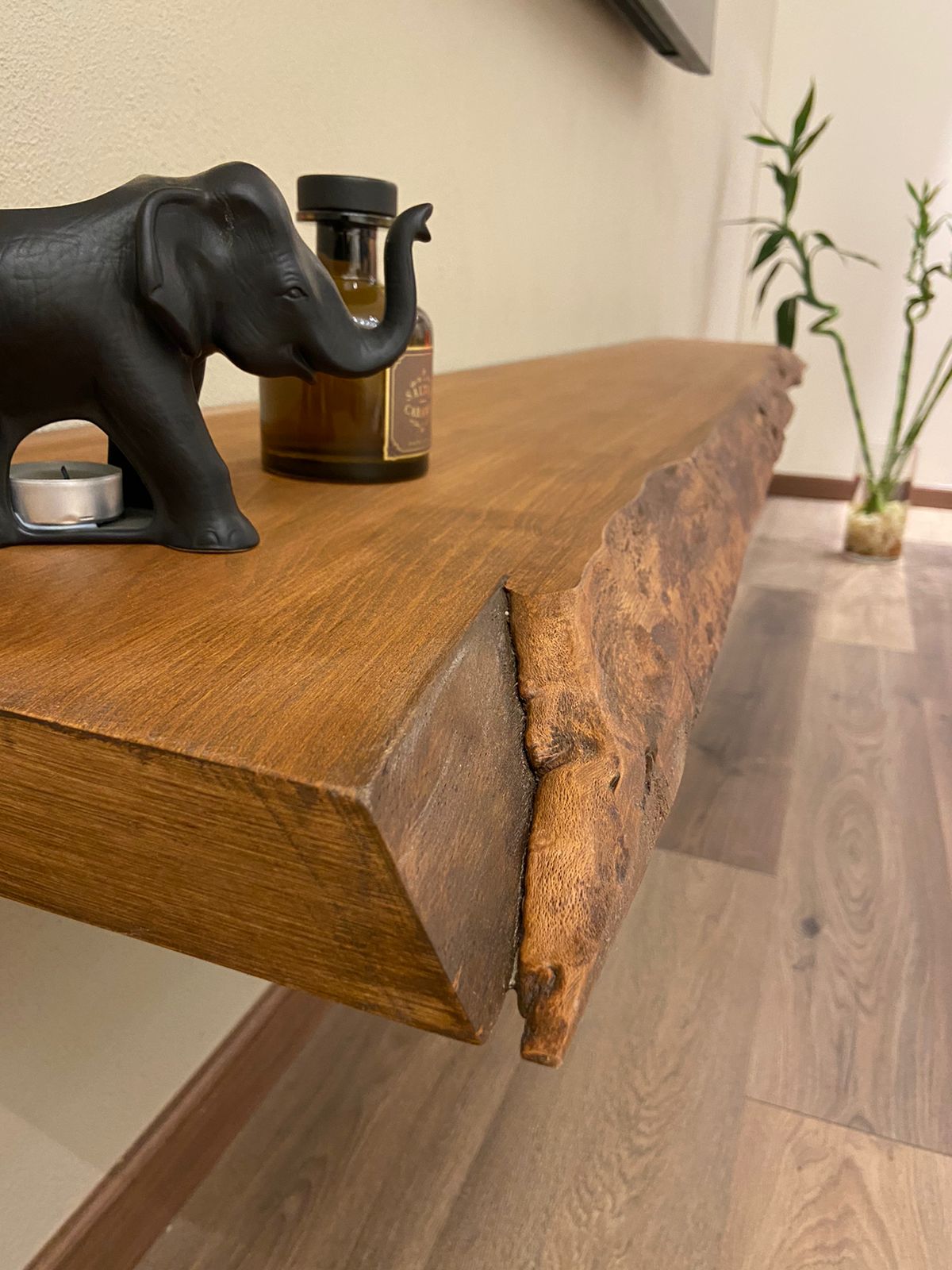 Floating Live edge shelf — TV units — Material: Massive Beech wood Live edge