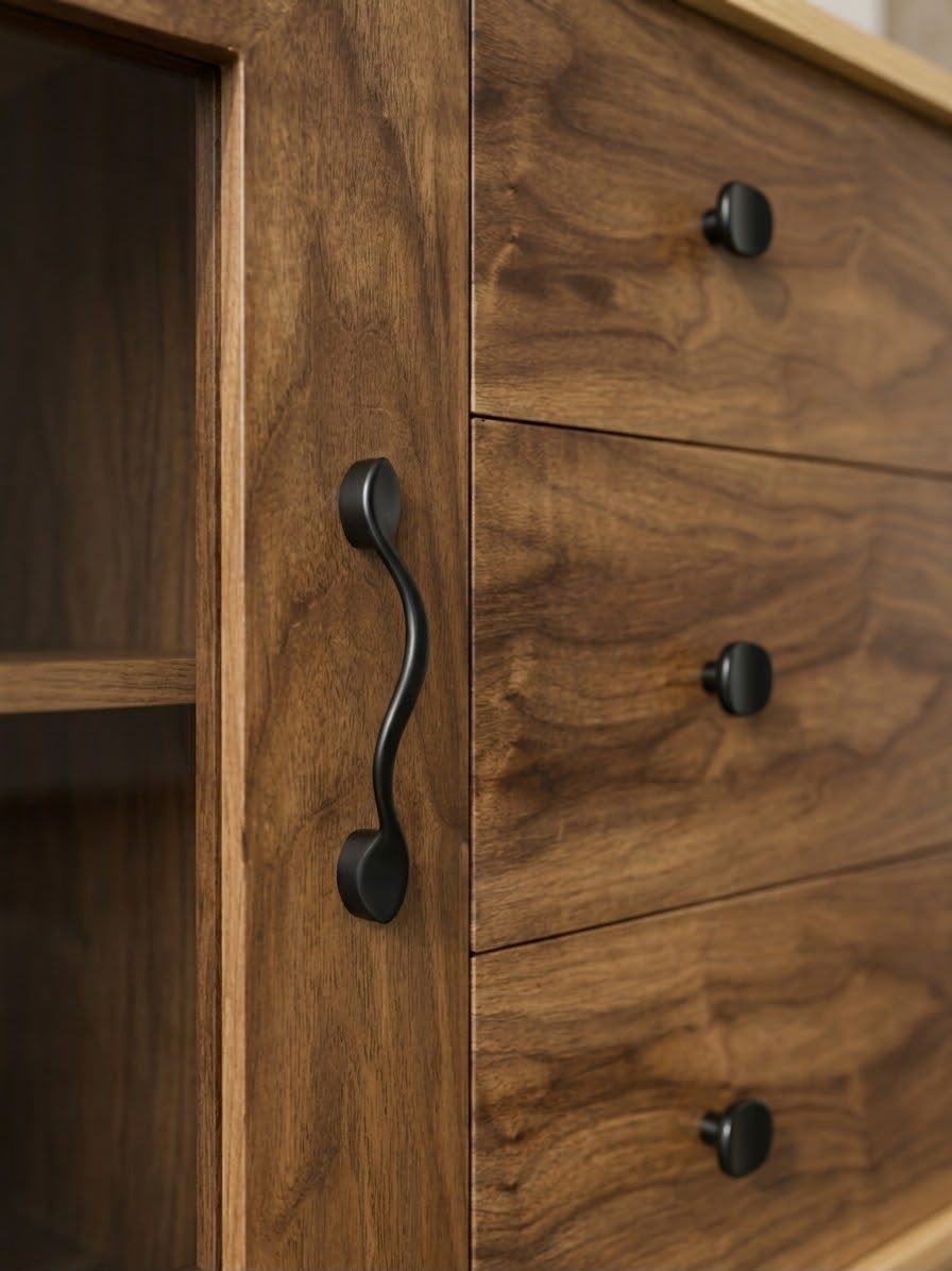 Tuxedo — Dining sideboards — Material: Massive Beech wood + Natural Blockboard — Veneer: Natural Walnut — 3