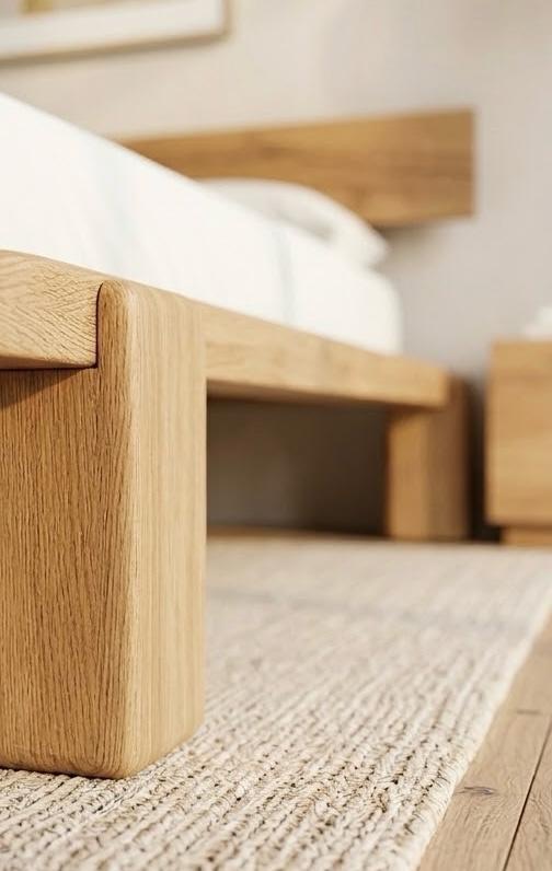 I-shi Bed — Bed platform: Massive Beech wood — Headboard: Massive Beech — 3