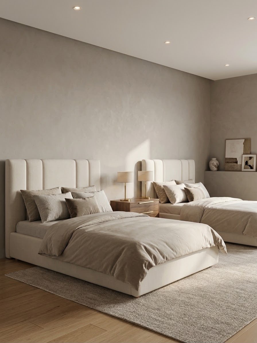 Cloud bed — Bed platform: Massive Pine wood 5cm thickness — Headboard: Natural blockboard + Massive Beech — 1