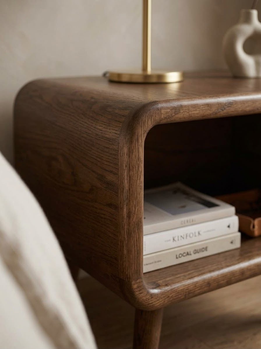 كومود — Solace bedside table — الخامة: خشب كونتر طبيعي + خشب زان مصمت — القشرة: زان طبيعي — 2