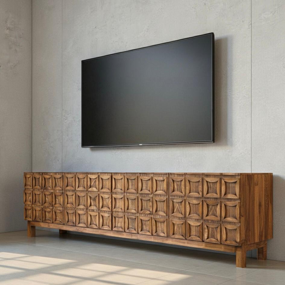 Credenza TV unit — Material: Massive Beech wood +Natural Blockboard — Veneer: Natural Beech