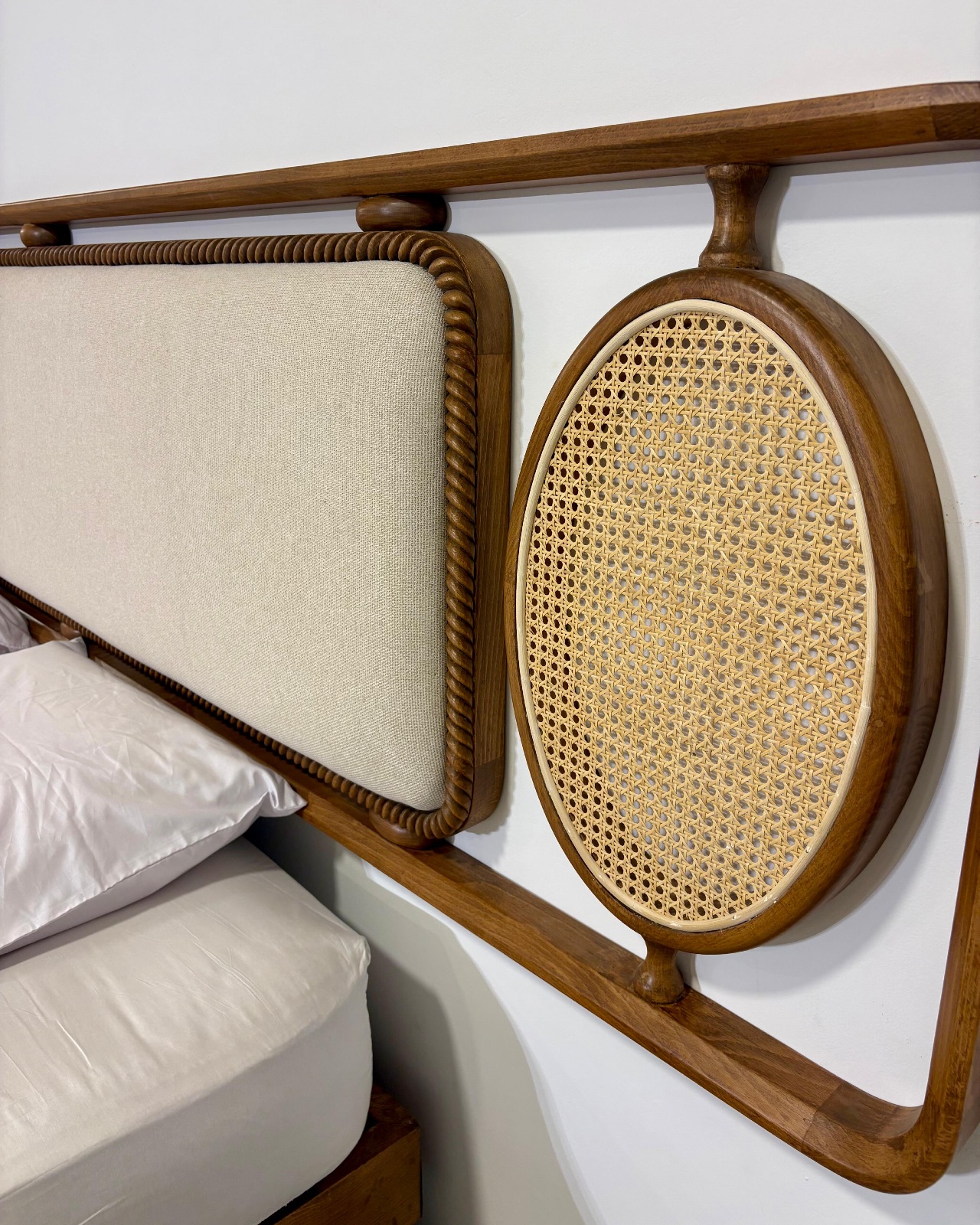 Kamar Bed "Original" — Bed platform: Massive Beech wood — Headboard: Massive Beech "Hand carved Oyma" — 3