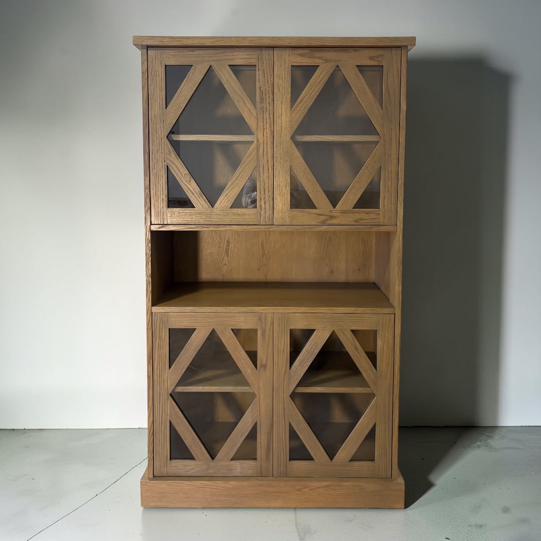 بوفيه سفرة — Lattice dining cabinet — الخامة: خشب أرو مصمت +خشب كونتر طبيعي — القشرة: أرو طبيعي