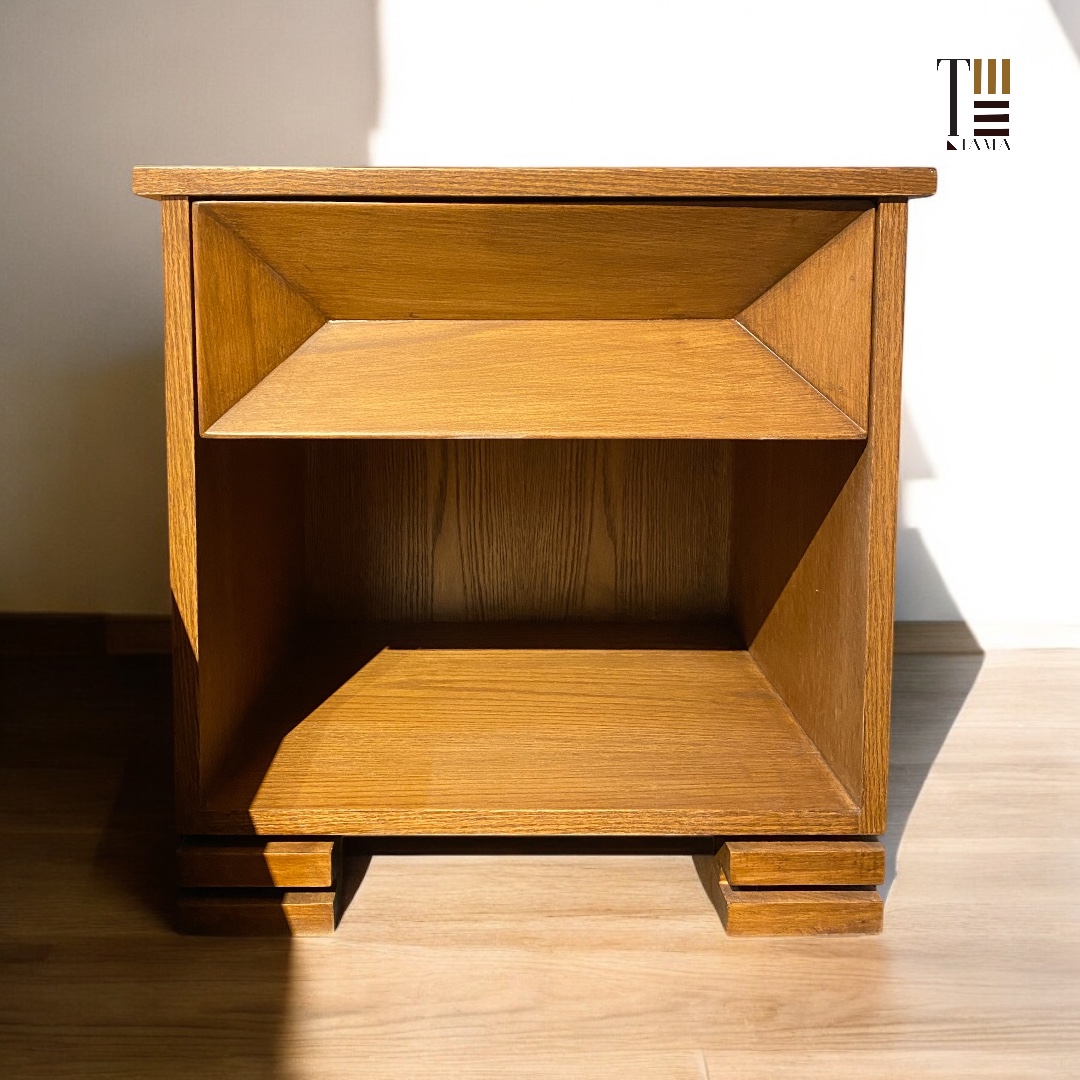 كومود — Evoque Bedside table — الخامة: خشب كونتر طبيعي + خشب زان مصمت — القشرة: زان طبيعي — 2