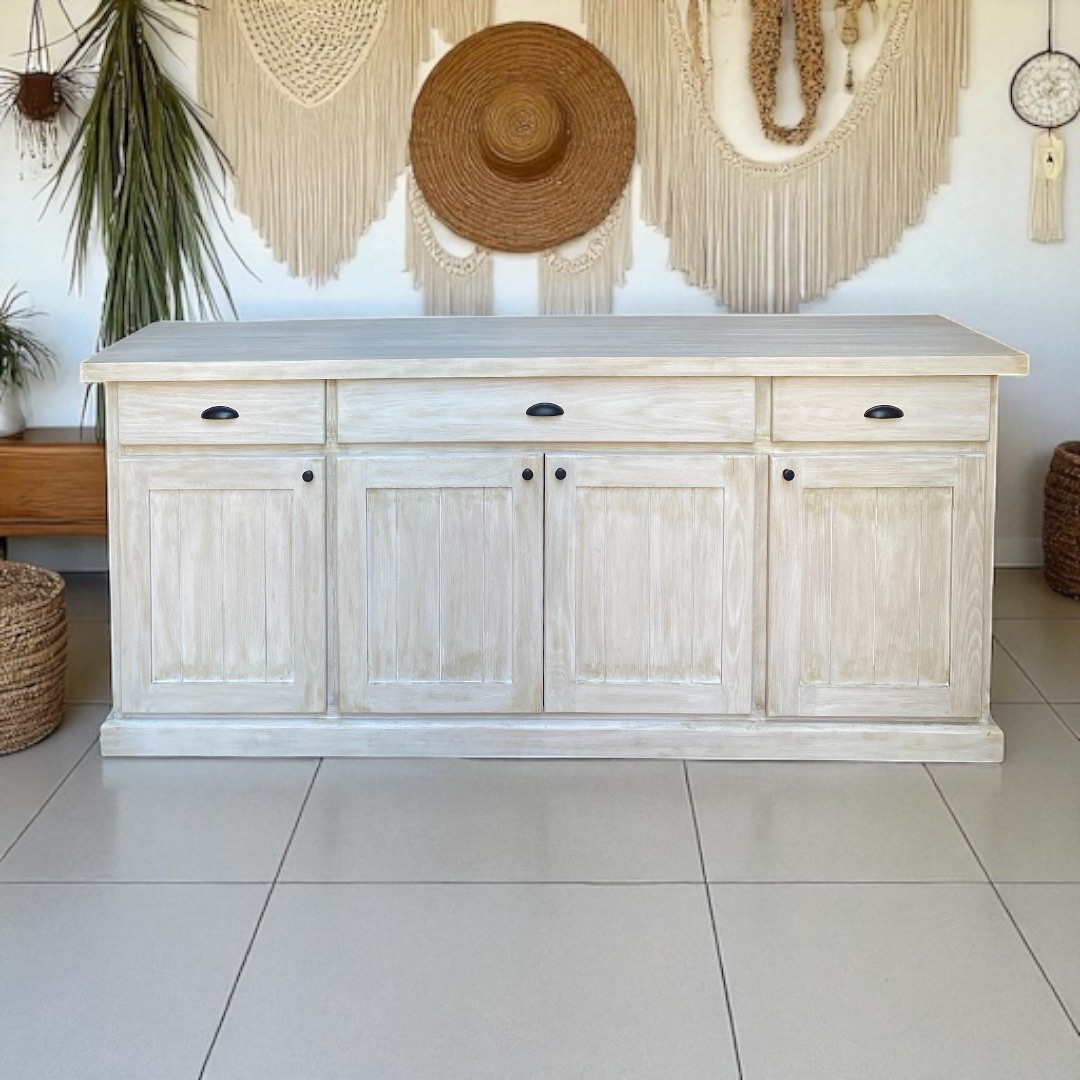 Rustic white Barn — Dining sideboards — Material: Massive Beech wood +Natural Blockboard — Veneer: Natural Beech — 2
