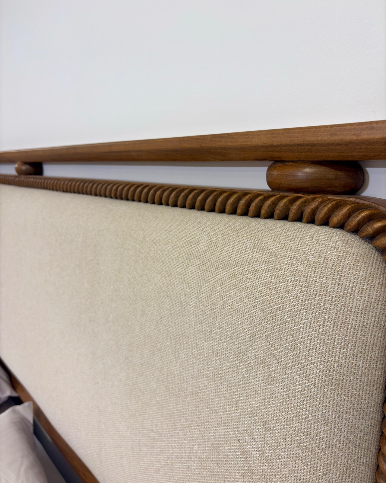 Kamar Bed "Original" — Bed platform: Massive Beech wood — Headboard: Massive Beech "Hand carved Oyma" — 2