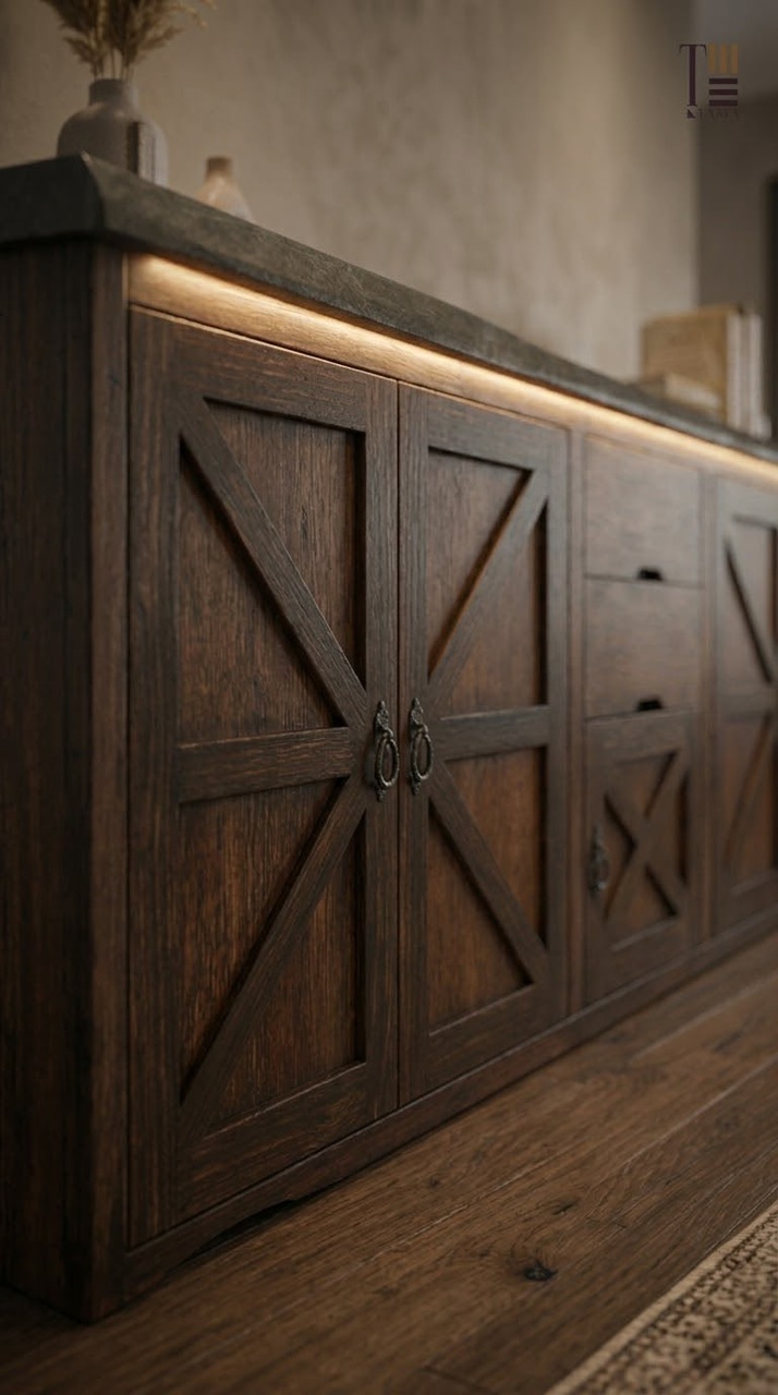 Vintage farm sideboard 240cm — Dining sideboards — Material: Massive Beech liveedge +Natural Blockboard — Veneer: Natural Beech — 3